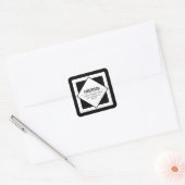 Modern Black & White Geometric Return Address  スクエアシール (封筒)