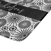 Modern black white geometric starburst Name  カッティングボード (角)