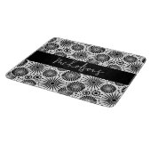 Modern black white geometric starburst Name  カッティングボード (角)