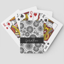Modern black white geometric starburst Name 