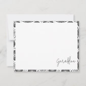 Modern black white geometric starburst Name  ノートカード (正面)