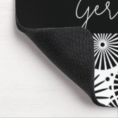 Modern black white geometric starburst Name  マウスパッド (コーナー)