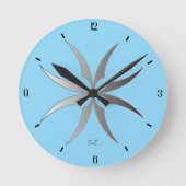 Modern Black & White Geometric Tech Wall Clock ラウンド壁時計 (正面)