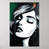 Modern Black & White Glam Poster ポスター (正面)