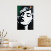 Modern Black & White Glam Poster ポスター (キッチン)