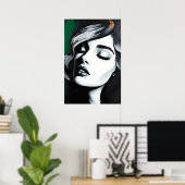 Modern Black & White Glam Poster ポスター (ホームオフィス)