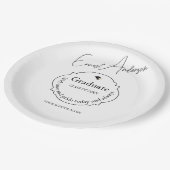 Modern Black & White Graduation Thank You ペーパープレート (アングル)