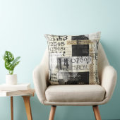 Modern Black & White Grunge Typography クッション (椅子)