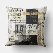 Modern Black & White Grunge Typography クッション (正面)