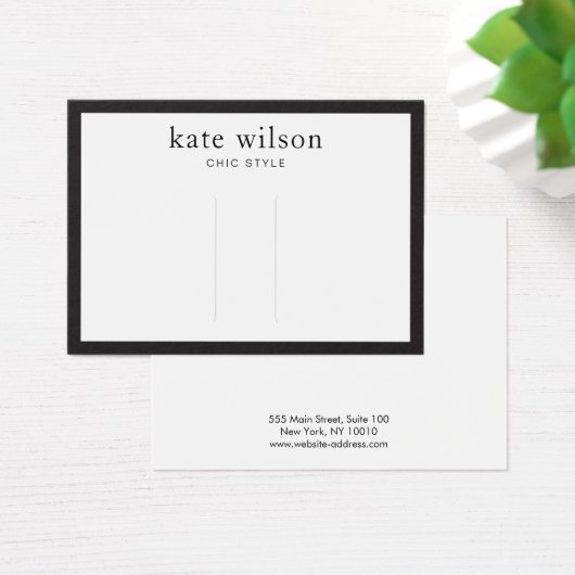 Modern Black White Hair Clip Display Card (デスク)