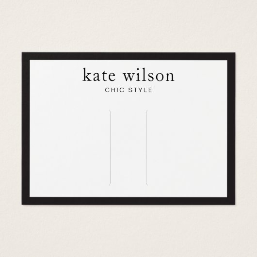 Modern Black White Hair Clip Display Card (正面)