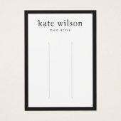 Modern Black White Hair Clip Display Card (正面)
