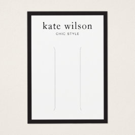 Modern Black White Hair Clip Display Card