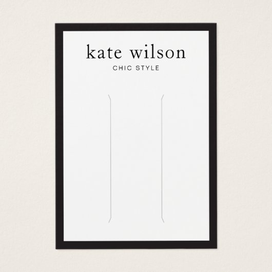 Modern Black White Hair Clip Display Card (正面)