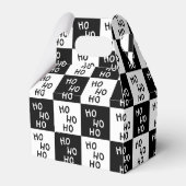 Modern Black White Ho Ho Santa Laugh Christmas フェイバーボックス (正面サイド)