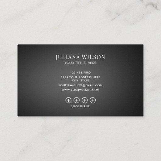 Modern Black & White Lash Tech, Nail Artist, Hair  名刺 (裏面)