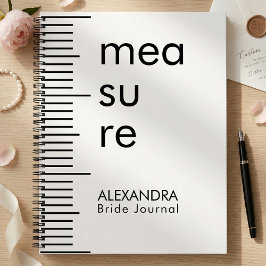 Modern Black White Measure Bride Wedding ノートブック