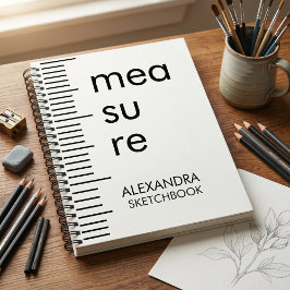Modern Black White Measure Typography Sketchbook ノートブック
