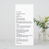 Modern Black & White Minimalist Script Wedding メニュー (スタンド正面)