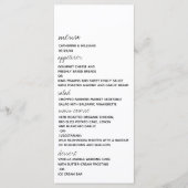 Modern Black & White Minimalist Script Wedding メニュー (正面)