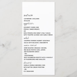 Modern Black & White Minimalist Script Wedding メニュー