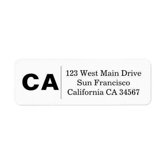Modern Black White Monogram Design ラベル (正面)