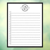 Modern Black White Monogram Name To Do List ウィンドウサイン (シート3)