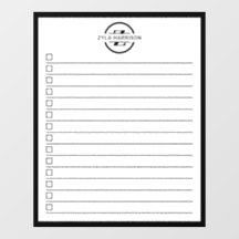 Modern Black White Monogram Name To Do List