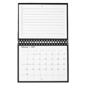 Modern Black White Monogram Name To Do List カレンダー (2月 2027)