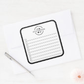 Modern Black White Monogram Name To Do List スクエアシール (封筒)