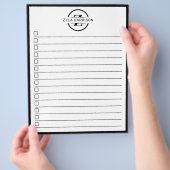 Modern Black White Monogram Name To Do List チラシ (手)