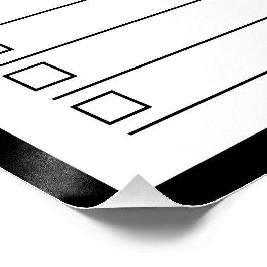 Modern Black White Monogram Name To Do List ポスター (コーナー)