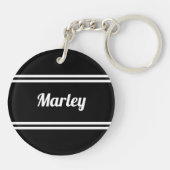 Modern Black & White Name キーホルダー (裏面)
