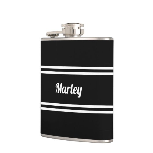 Modern Black & White Name フラスク (左)