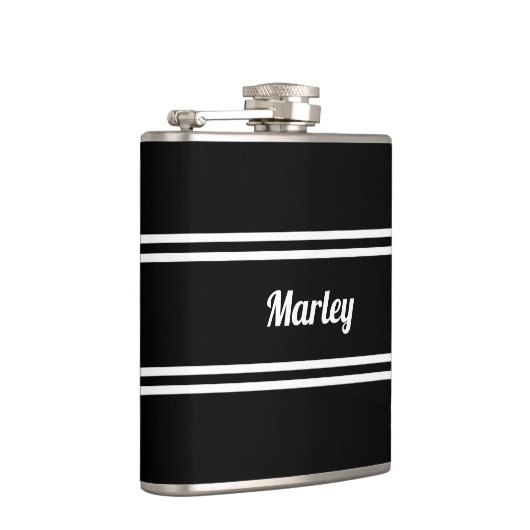 Modern Black & White Name  フラスク (右)