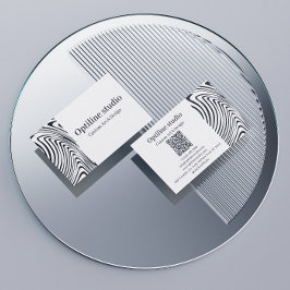 Modern Black White Op Art Business Card 名刺