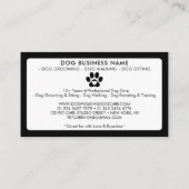 Modern Black White Pet Sitting Photo Paw Print 名刺 (裏面)