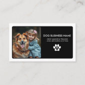 Modern Black White Pet Sitting Photo Paw Print 名刺 (正面)