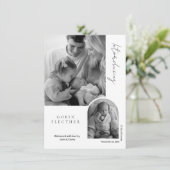 Modern Black & White Photo Inset  Birth  案内状 (スタンド正面)