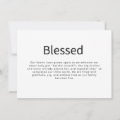 Modern Black & White Photo Inset  Birth  案内状 (裏面)