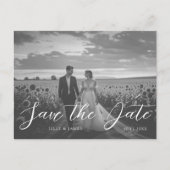 Modern Black & White Photo Save the Date ポストカード (正面)