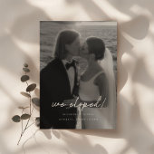 Modern Black & White Photo 'We Eloped' Reception 招待状