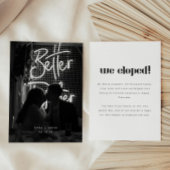 Modern Black & White Photo Wedding Elopement 案内状