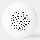 Modern Black White Polka Dot Monogram 卓球ボール (裏面)