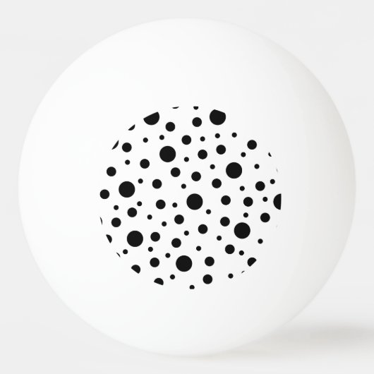 Modern Black White Polka Dot Monogram 卓球ボール (裏面)