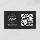 Modern Black & White QR Code | Luxury Art Deco 名刺 (正面)
