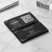 Modern Black & White QR Code | Luxury Art Deco 名刺