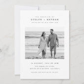 Modern Black & White QR Code Photo Wedding 招待状 (正面)