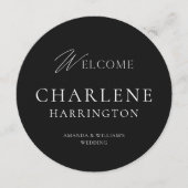 Modern Black & White Round Wedding Sign & Menu メニュー (正面)