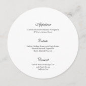Modern Black & White Round Wedding Sign & Menu メニュー (裏面)